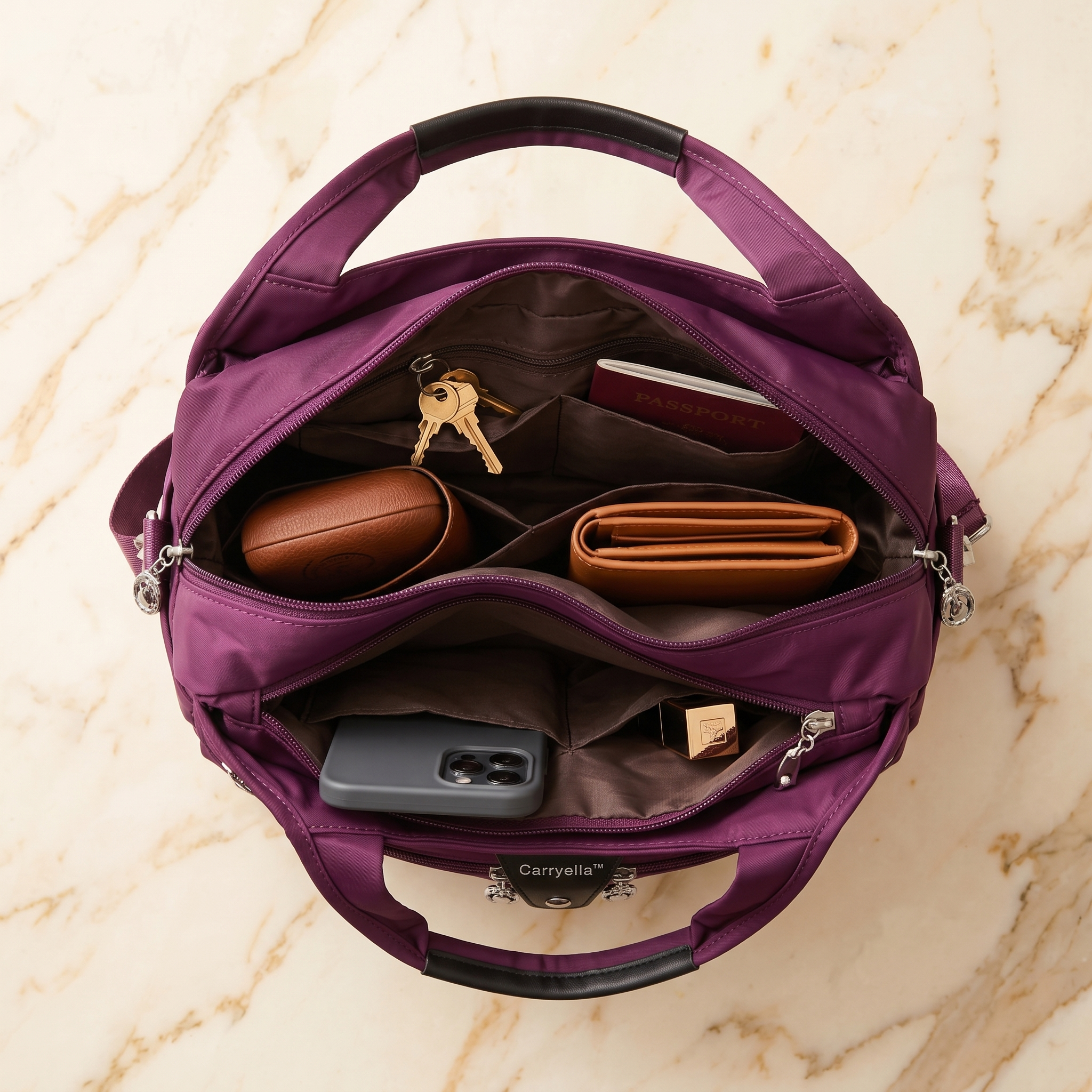 Carryella – Multi-Pocket Shoulder Bag with Anti-Theft Design