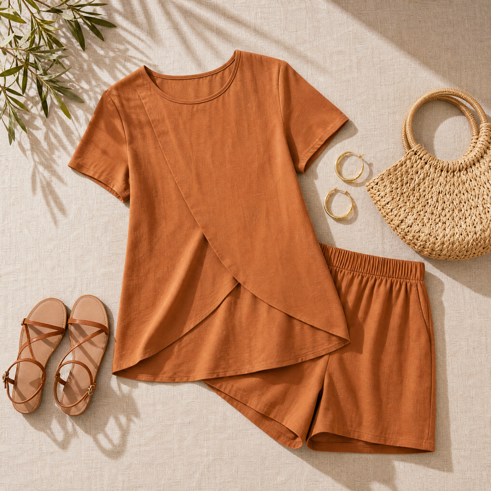 Solenza – Women's Tulip-Hem Two-Piece Summer Set