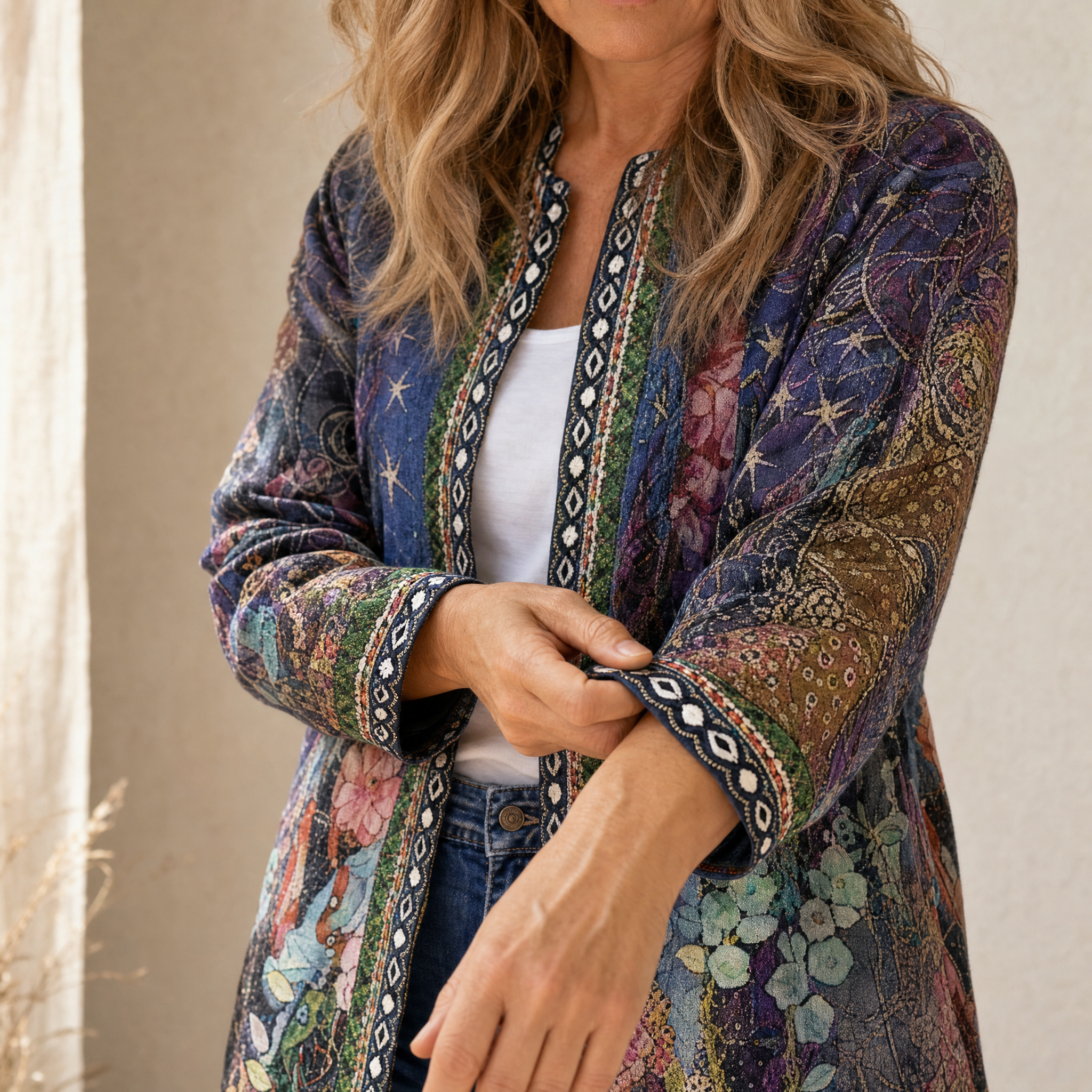 Patrice™ – Art-Print Open Jacket for Effortless Style