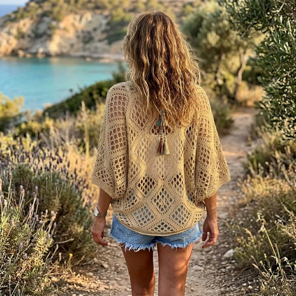 Sunfara – Women's Bohemian Crochet V-Neck Top