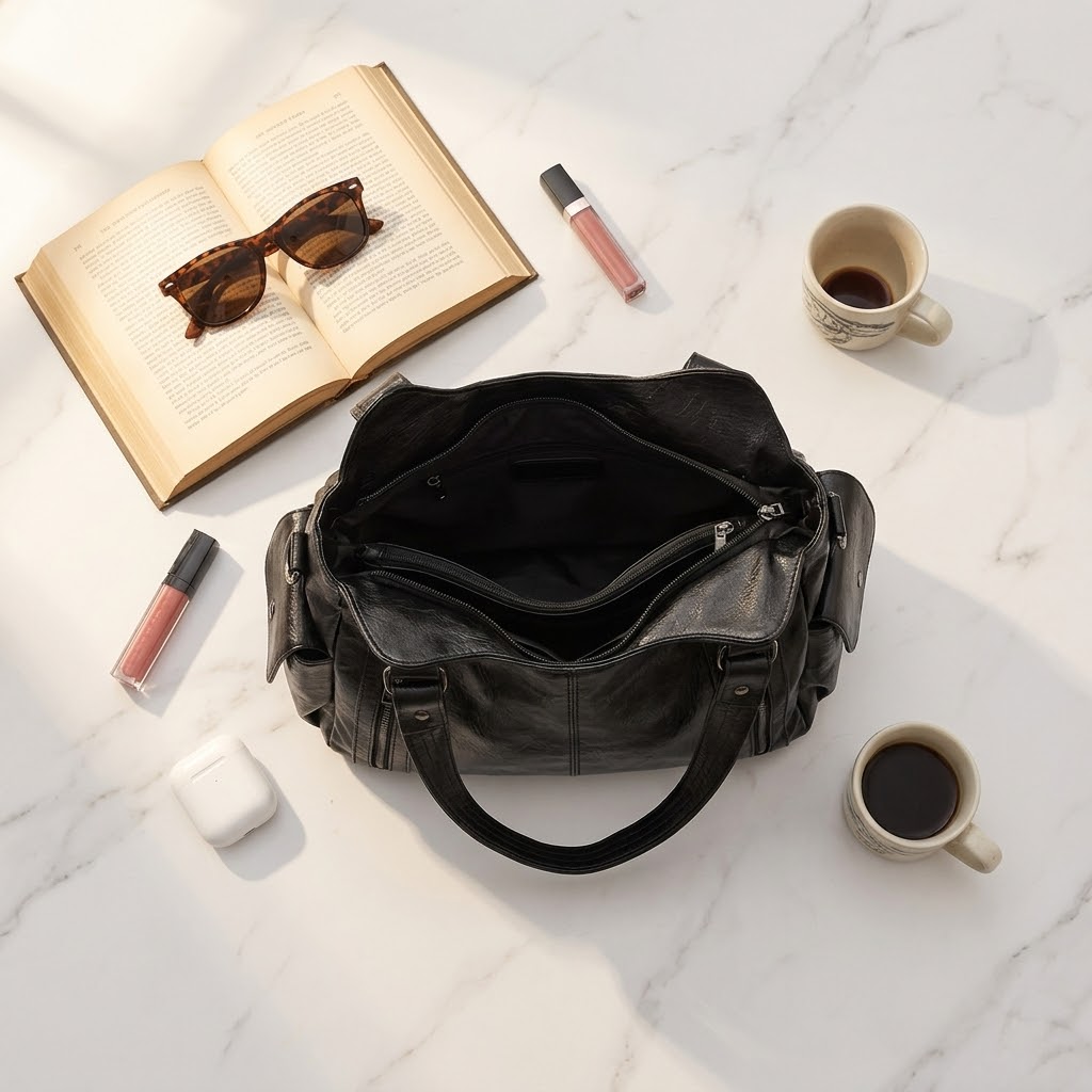 Noirvere – Slouchy Vegan Leather City Tote