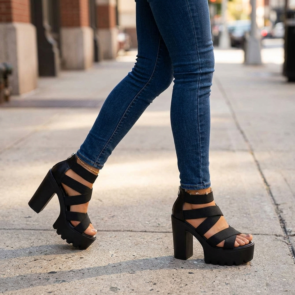 Zarelle – Cross-Strap Platform Heel Sandals