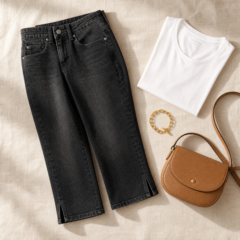 Curvella™ – Flattering High-Waist Stretch Denim Capris