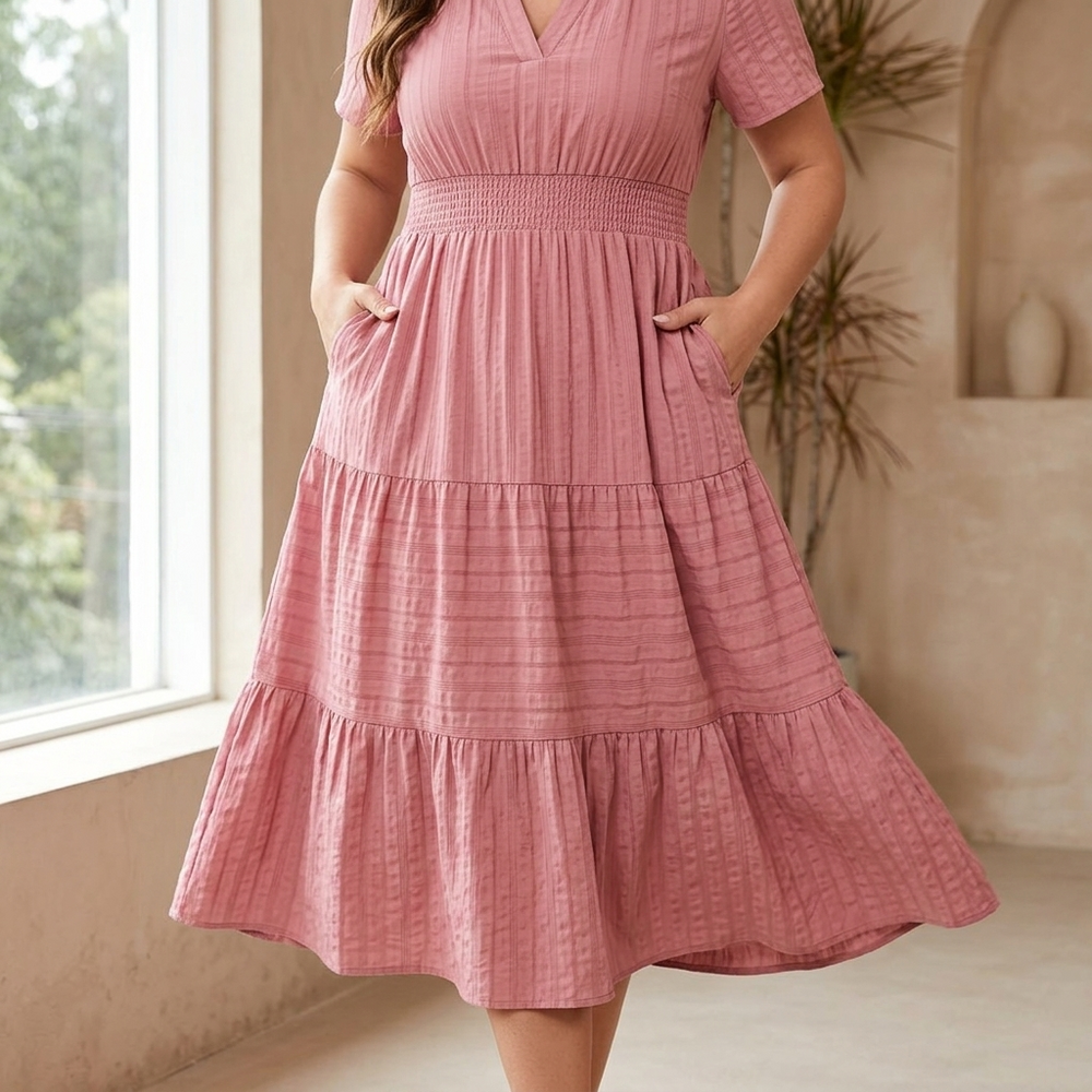 Vivara – Women's Flowing V-Neck Summer Maxi Dress
