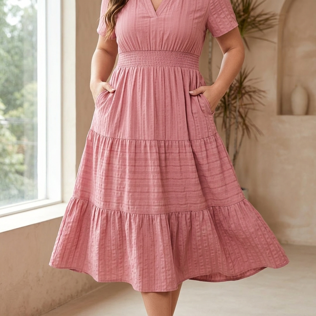 Vivara – Women's Flowing V-Neck Summer Maxi Dress