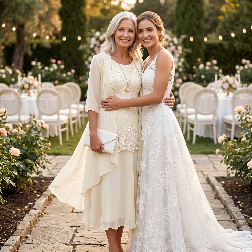 Florenza – Women's Elegant Lace and Chiffon Dress Set