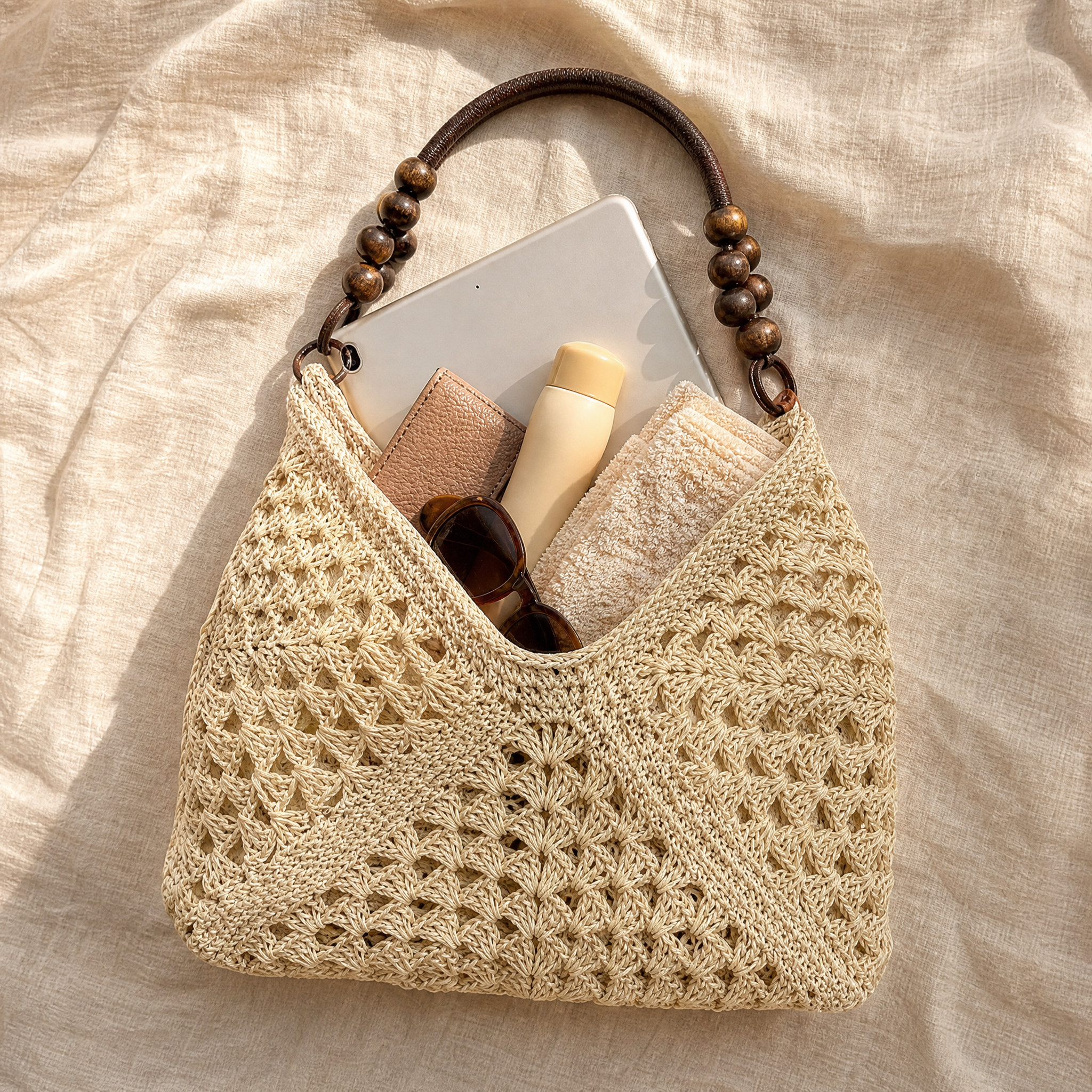Solèra – Crochet Summer Tote with Hidden Lining