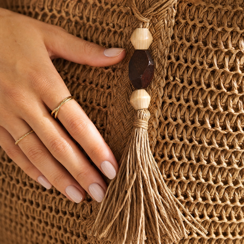 Solenne – Handwoven Straw Tote with Zip Lining