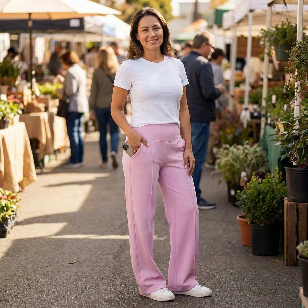 Velessa – Wide Leg High Waist Stretch Pants