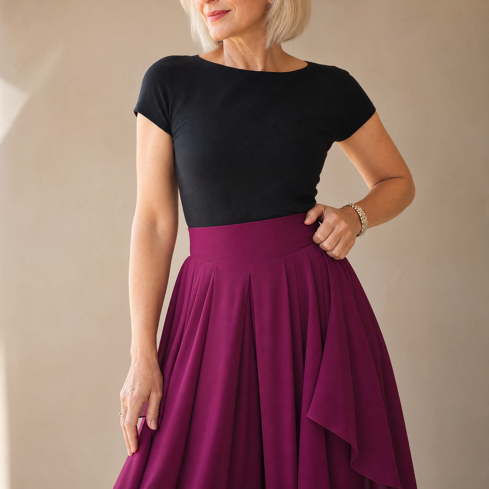 Sevella – Women's High-Waist Culottes with Skirt Drape