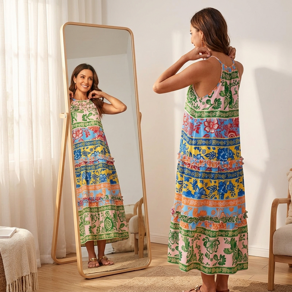 Vivanya – Women's Bold Floral Summer Maxi Dress