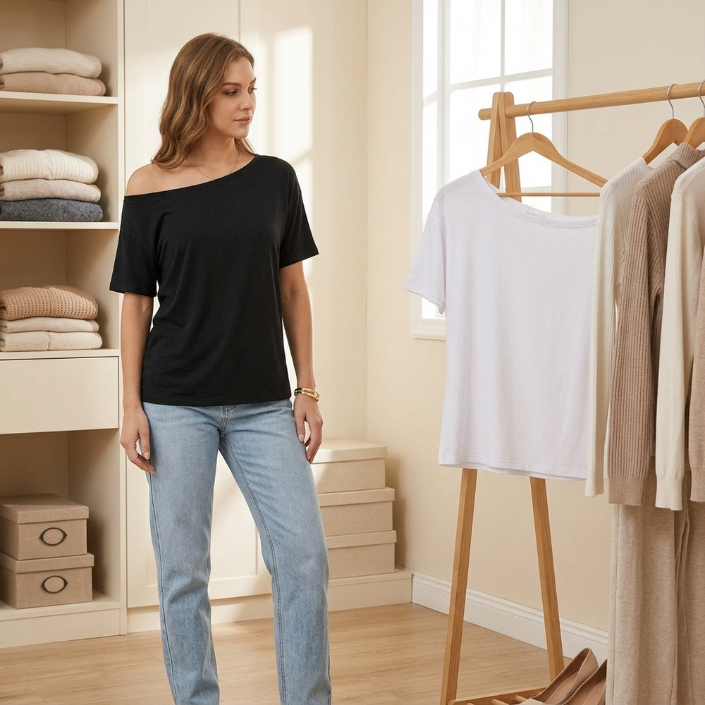Elowen – Women's Soft Cotton Off Shoulder Top Set