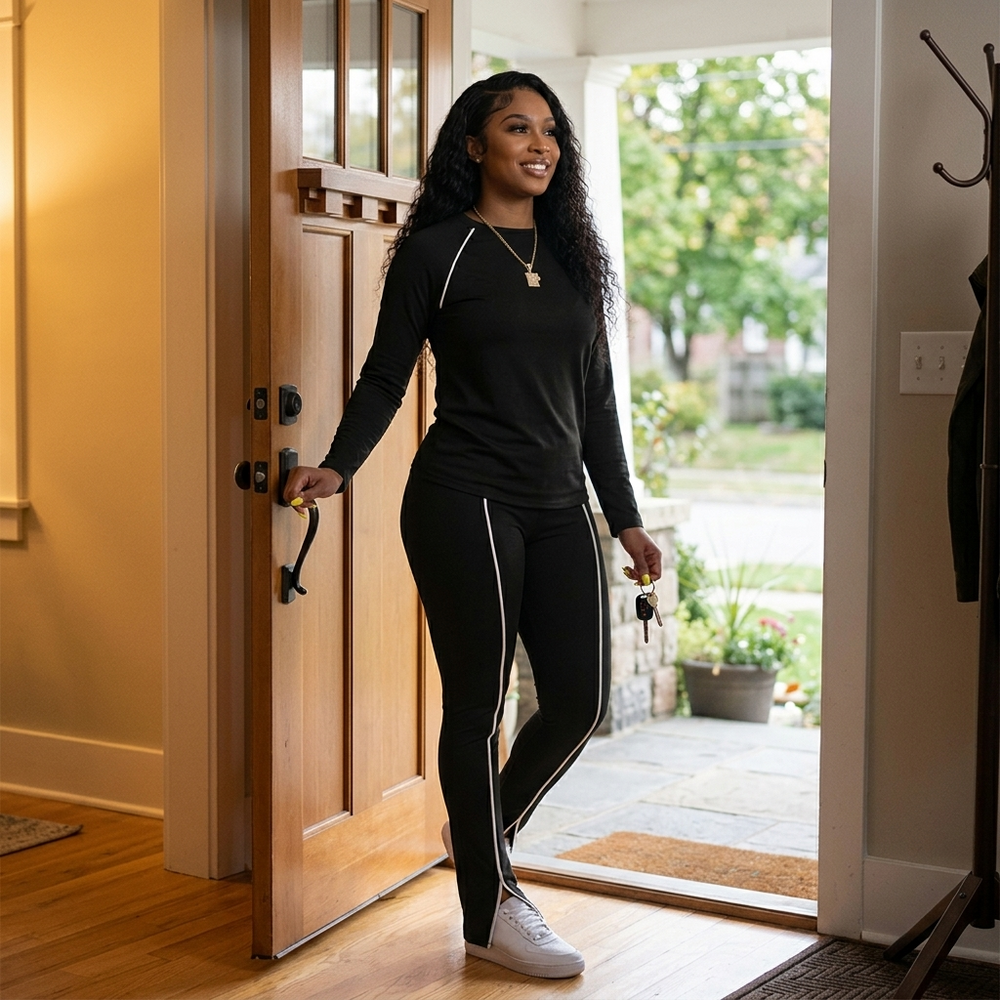 Vivara – Matching Long Sleeve Set with Contrast Piping