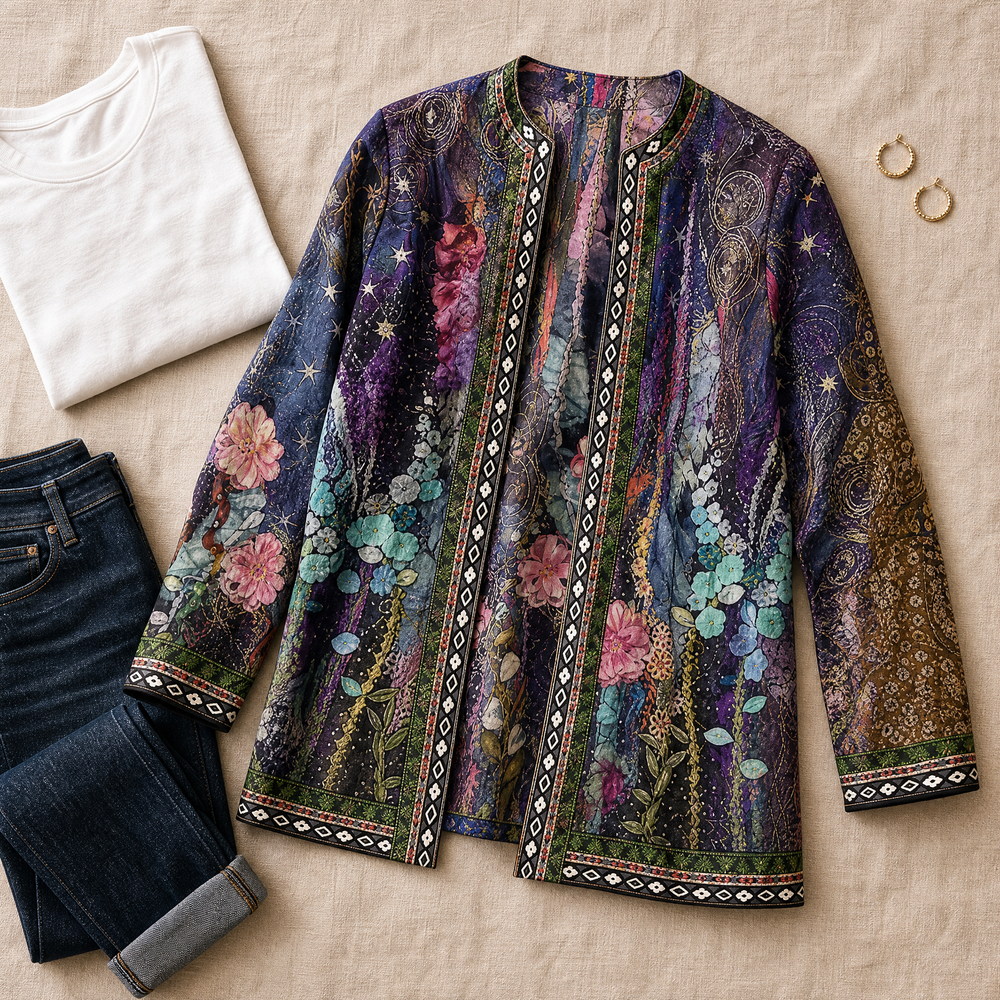 Patrice™ – Art-Print Open Jacket for Effortless Style