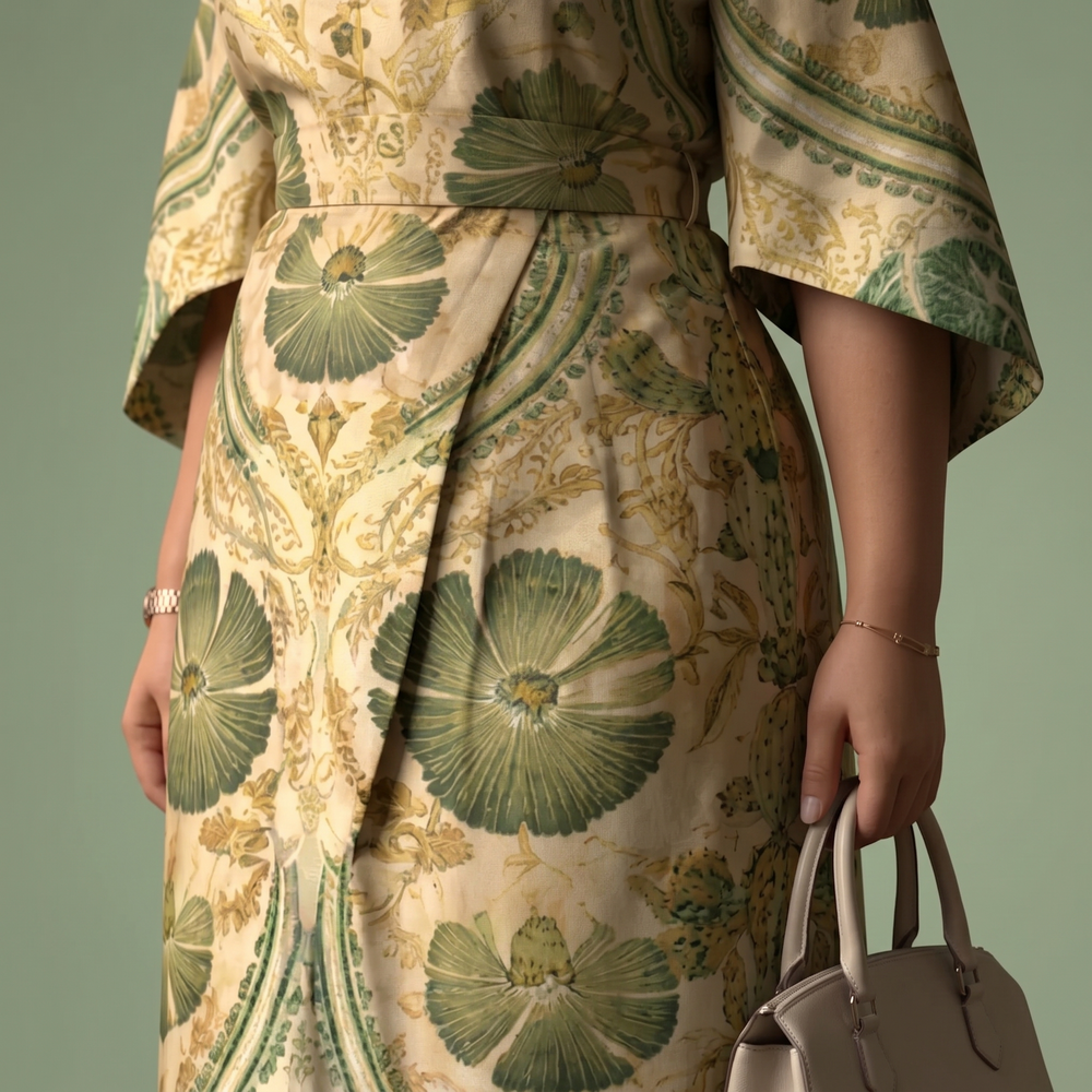 Serenza – Women's Vintage Tapestry Plus-Size Midi Dress