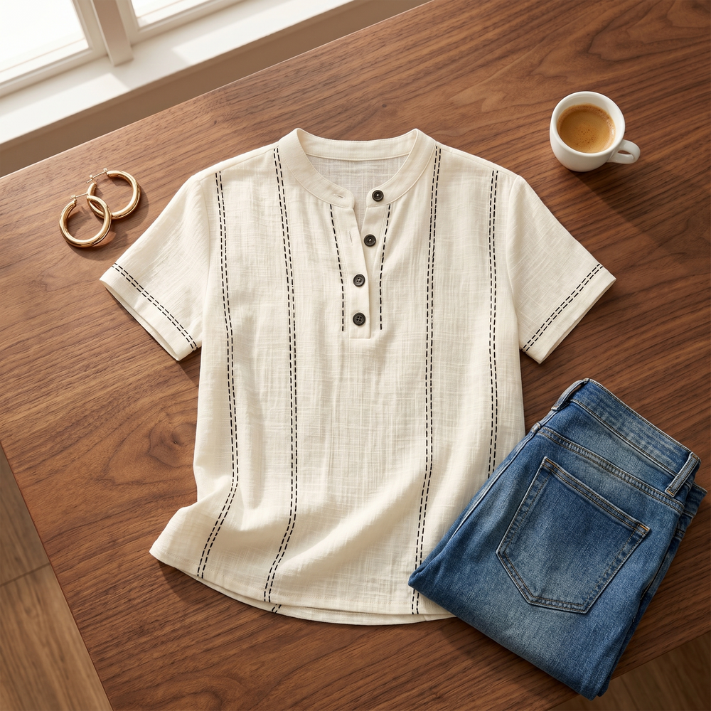 Lunavia – Women's Stitched Henley Top