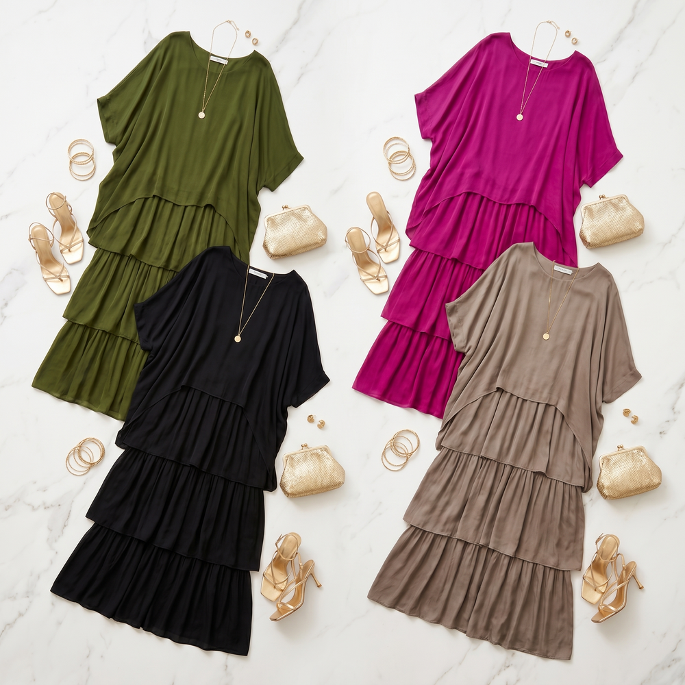 Marella – Women's Elegant Tiered Dress for Events
