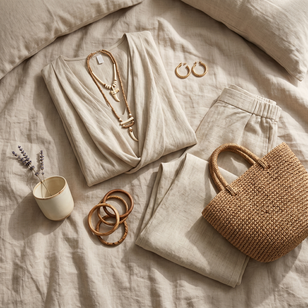 Marenza – Women's Draped Linen Two-Piece Set