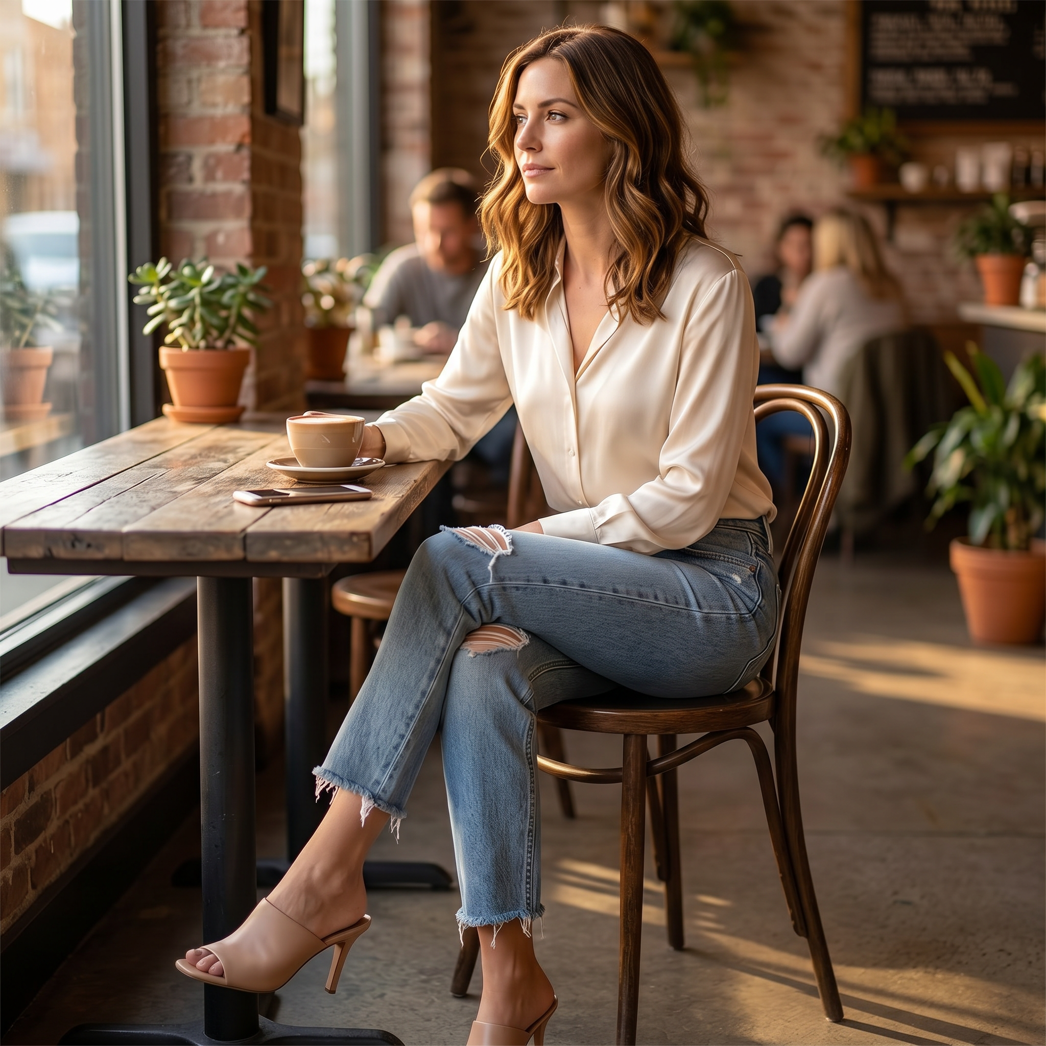 Wearbella – Women's Frayed Hem 7/8 Jeans