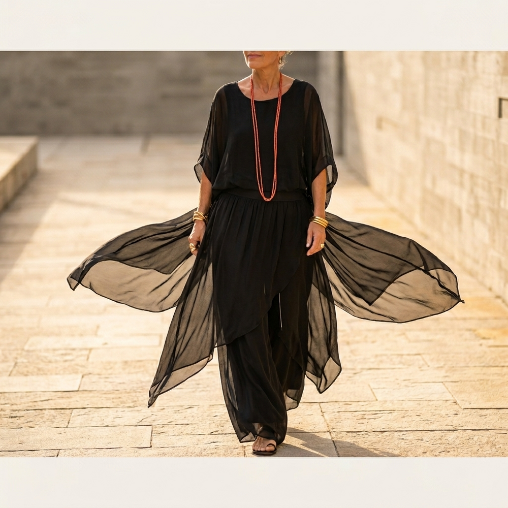 Vivara – Women's Flowy Chiffon Two Piece Set