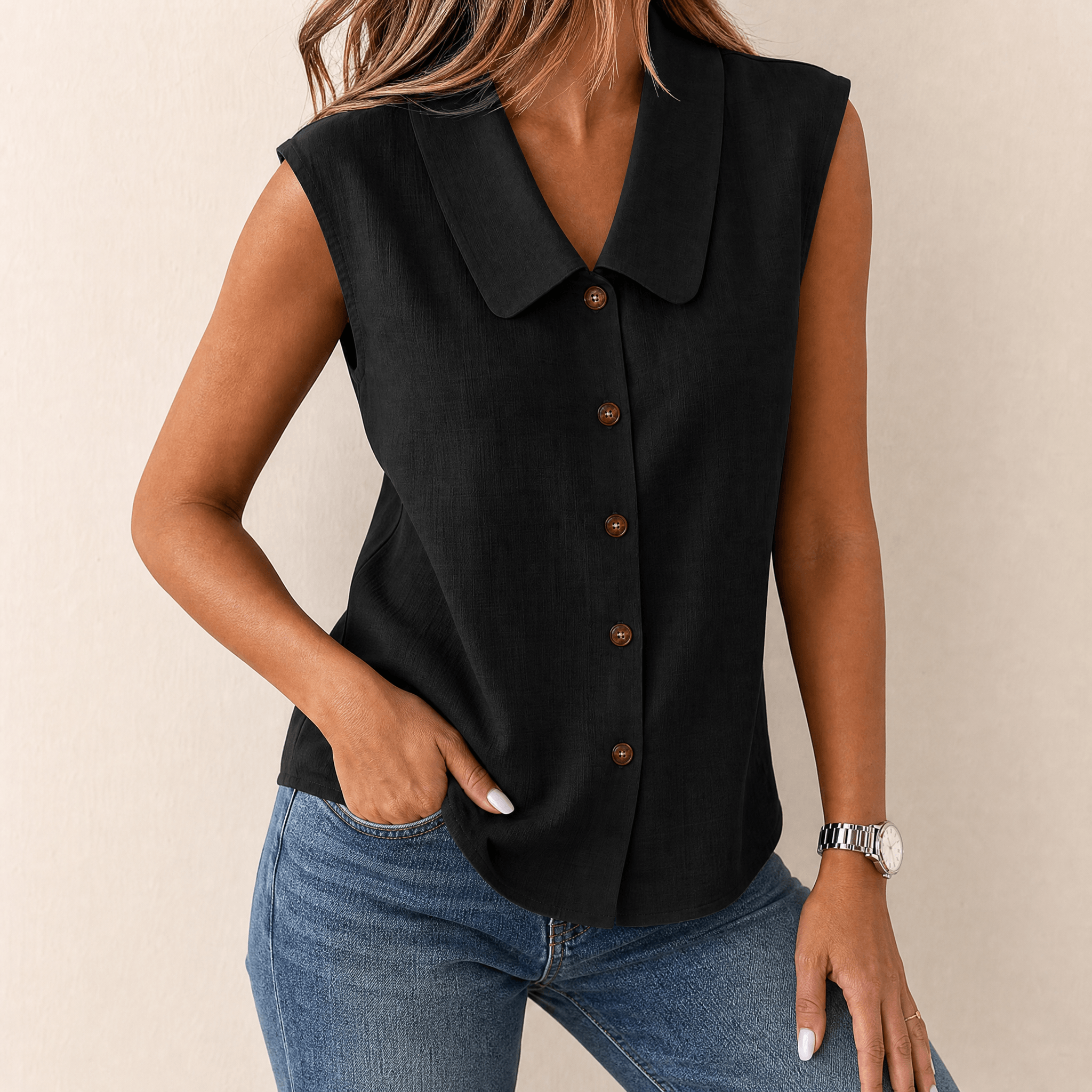 Linora – Women's Breezy Collared Summer Top