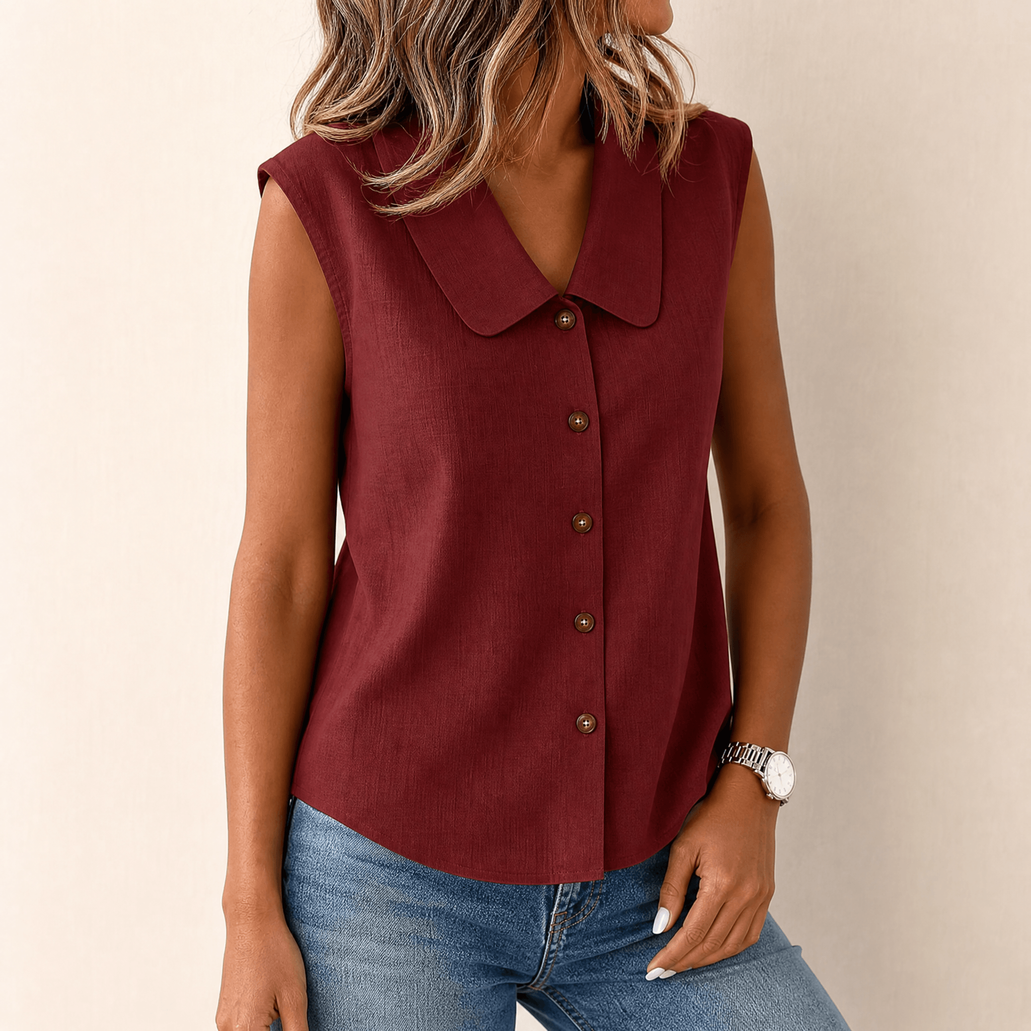 Linora – Women's Breezy Collared Summer Top