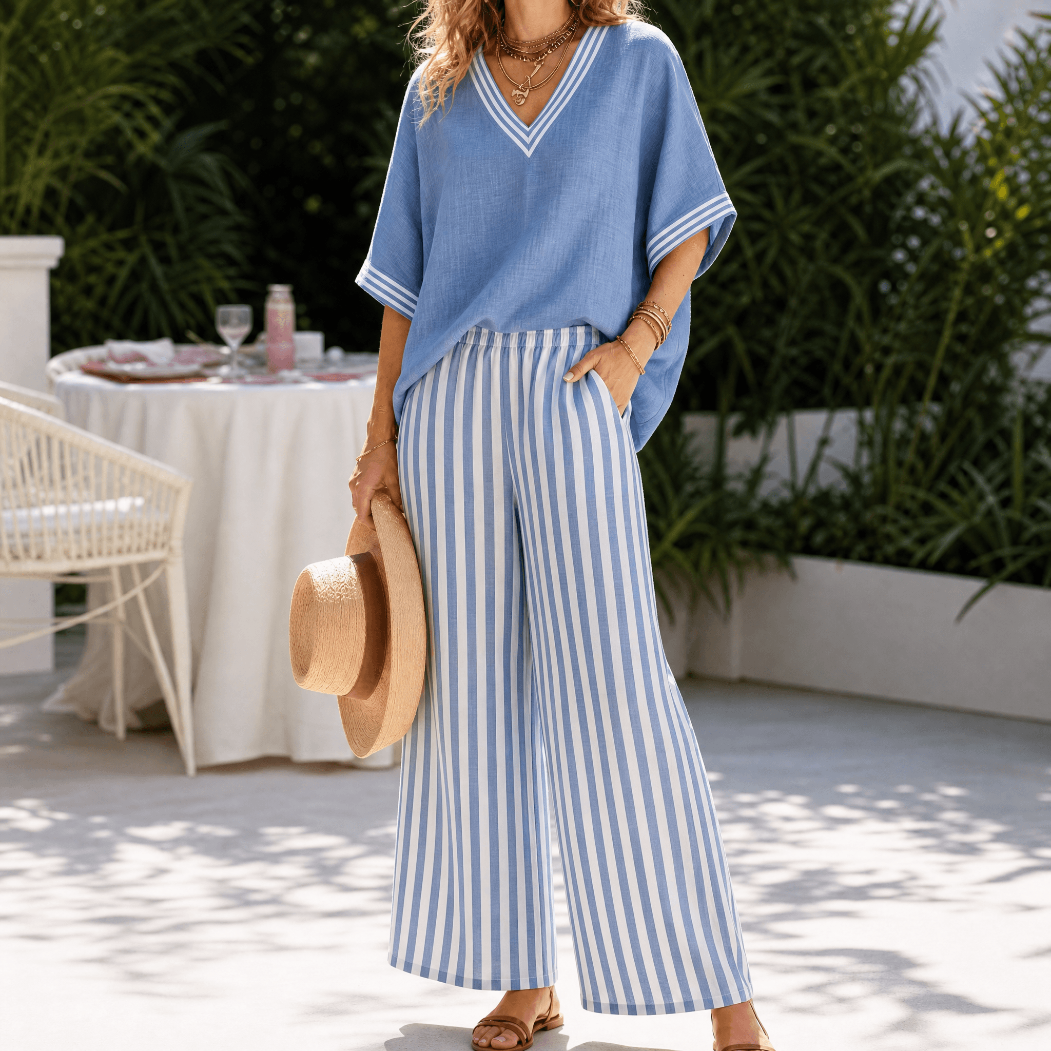 Lorna – Women's Airy Linen-like Two-Piece Set