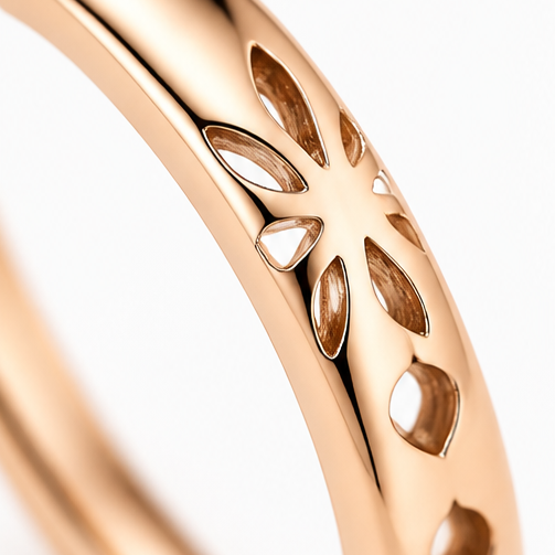 Lumielle – Sparkling Rose-Gold Floral Hoop Earrings