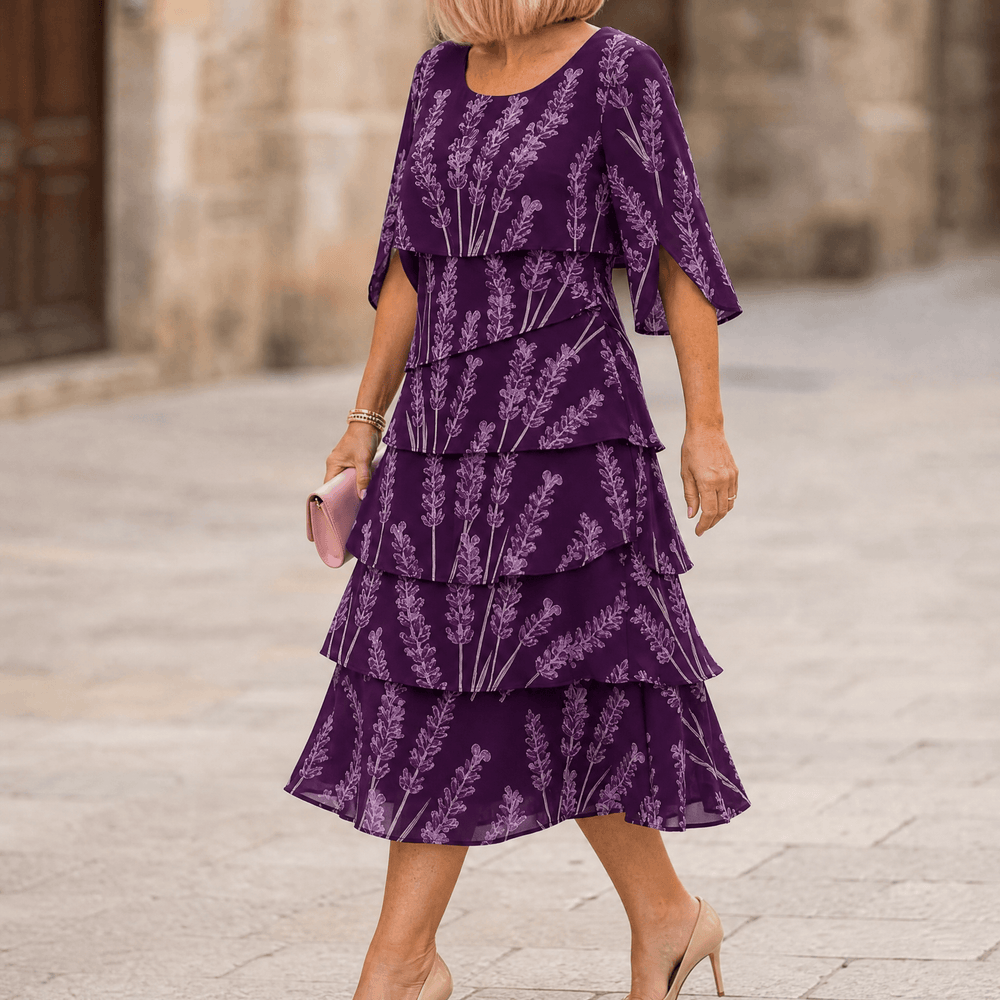 Lumielle – Women's Tiered Floral Midi Dress