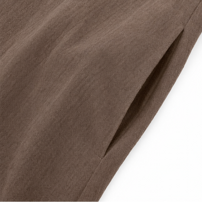 Lunara – Linen-Look V-Neck A-Line Maxi Dress with Pockets