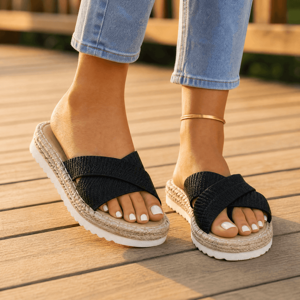 Lunara – Soft Espadrille-Style Slide Sandals