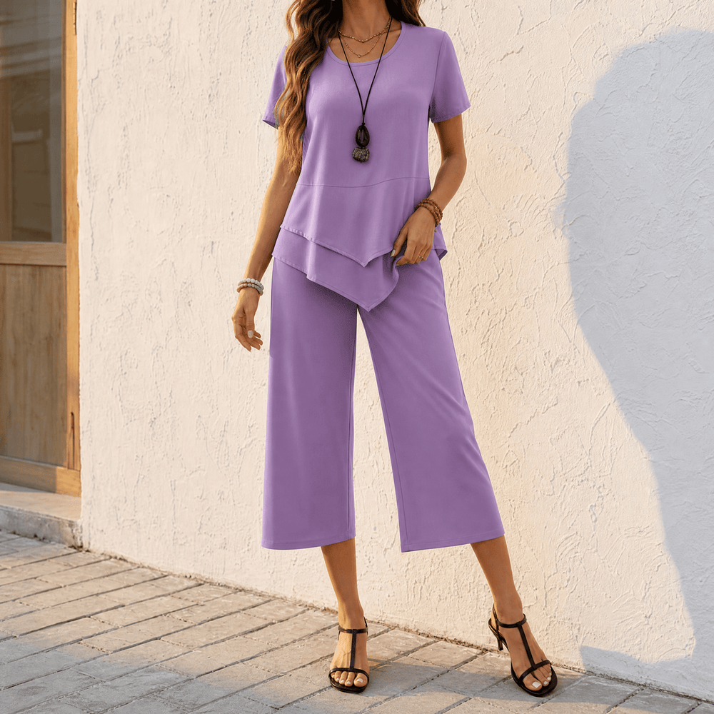Lunavia – Asymmetric Tunic and Wide Leg Pants Set