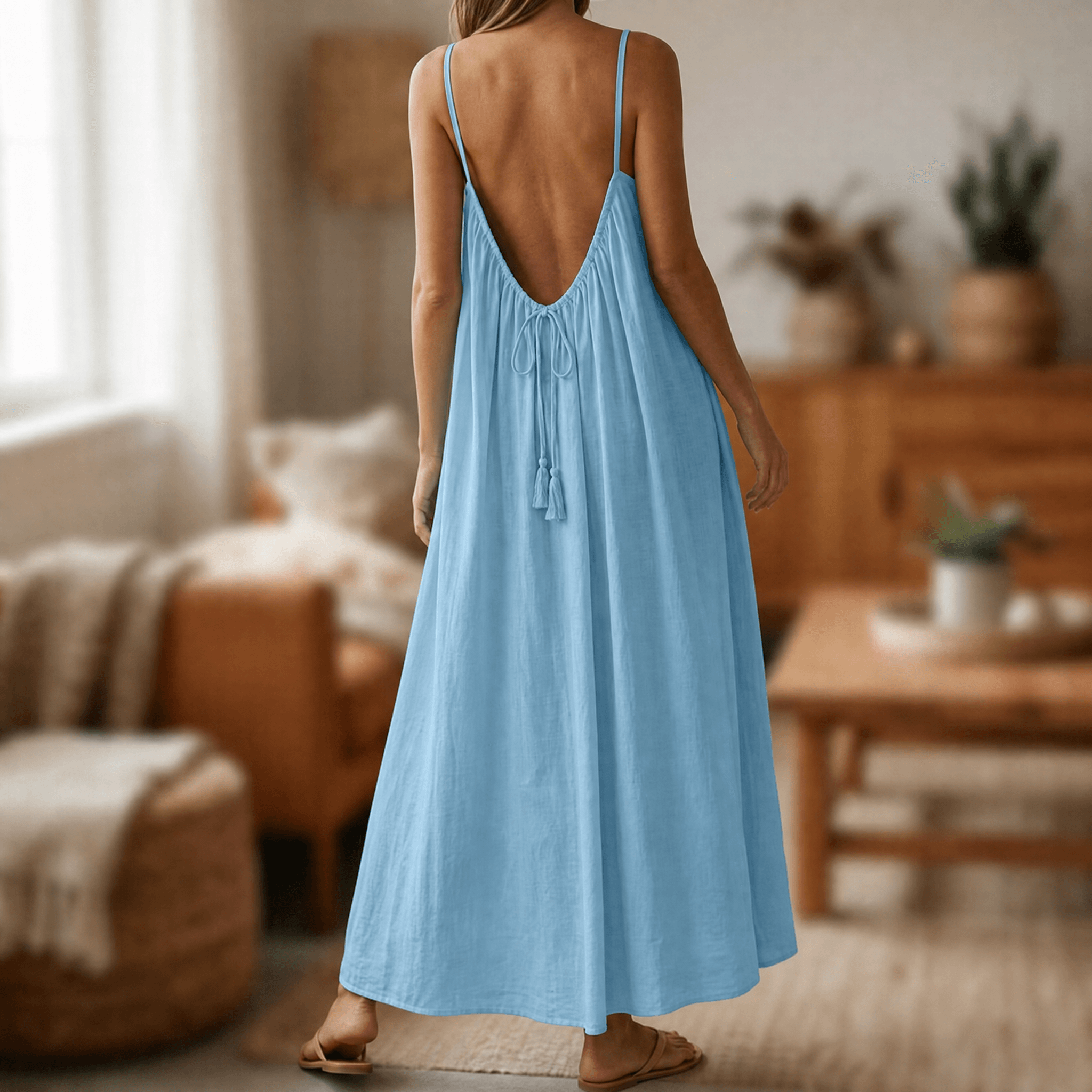 Lunavia – Backless Cami Maxi Dress for Warm Summer Days