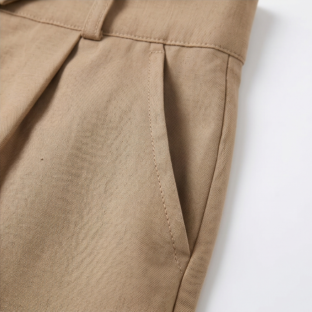 Lunavia™ - High-Waist Pleated Tailored Shorts