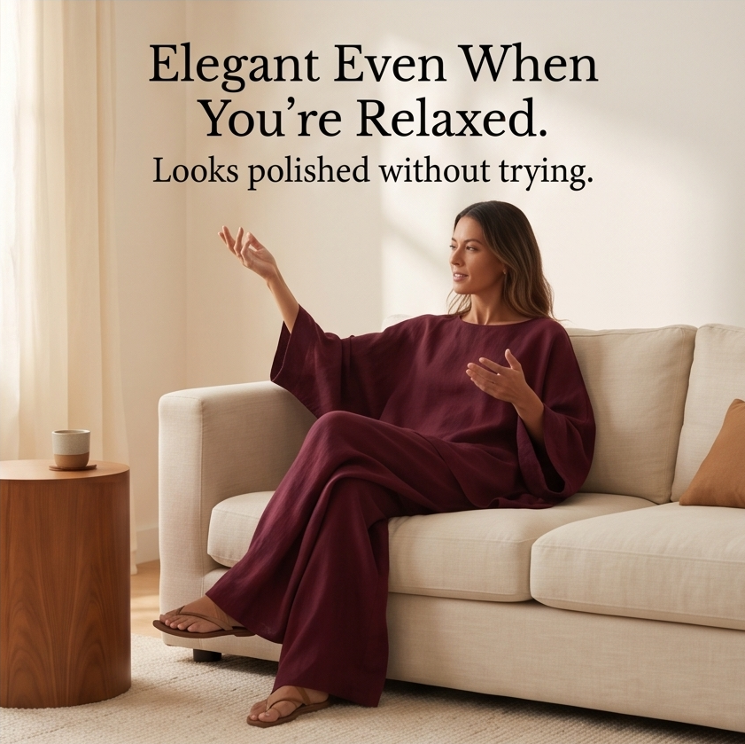 Lunavia – Women's Flowy Batwing Top and Wide-Leg Pants Set