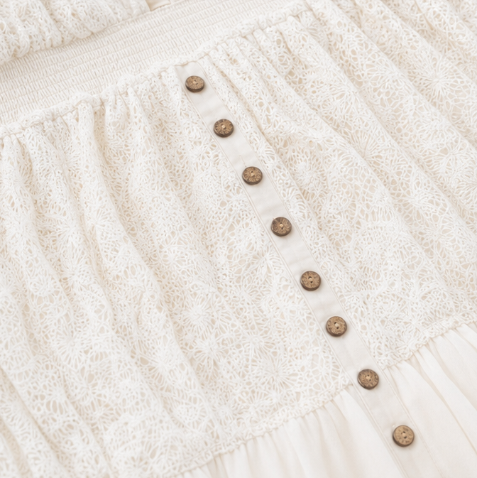 Lunavia – Lace Boho Mini Dress with Flutter Sleeves