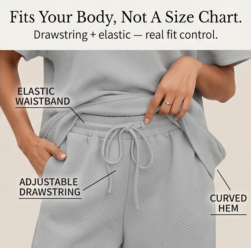 Lunavia – Women's Textured Knit Two-Piece Lounge Set