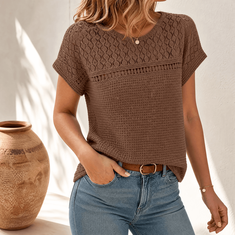 Lunavia – Women's Breezy Open-Weave Knit Top