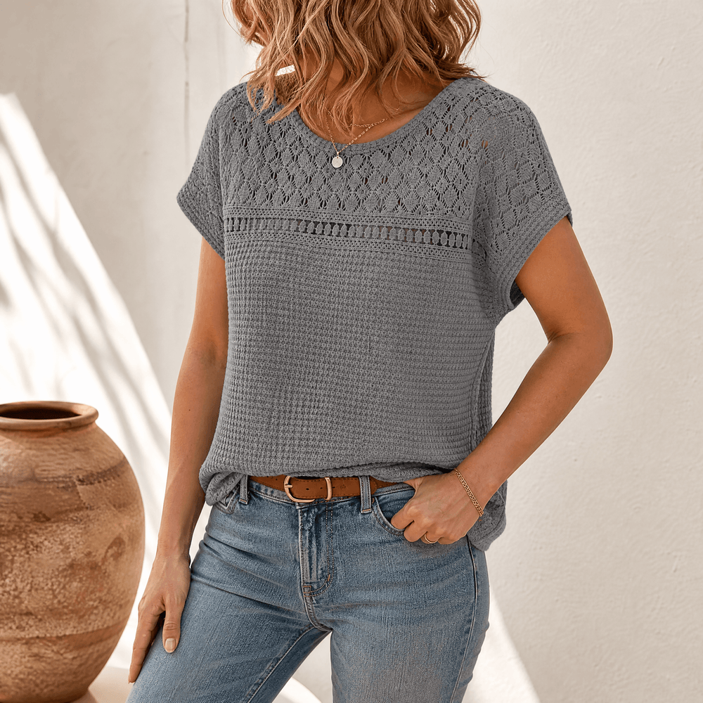 Lunavia – Women's Breezy Open-Weave Knit Top
