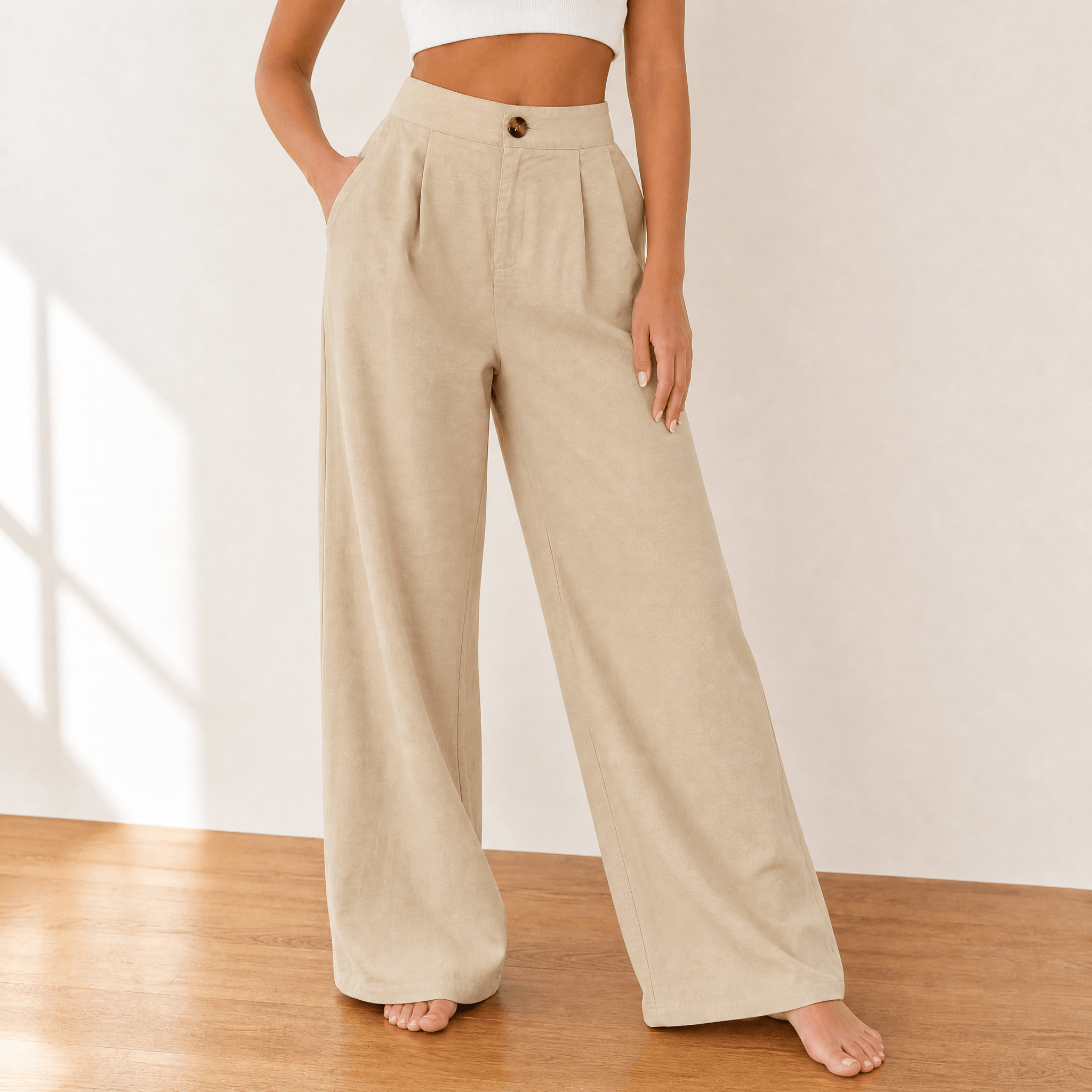 Lunavia – Women's High-Waist Wide-Leg Drape Trousers