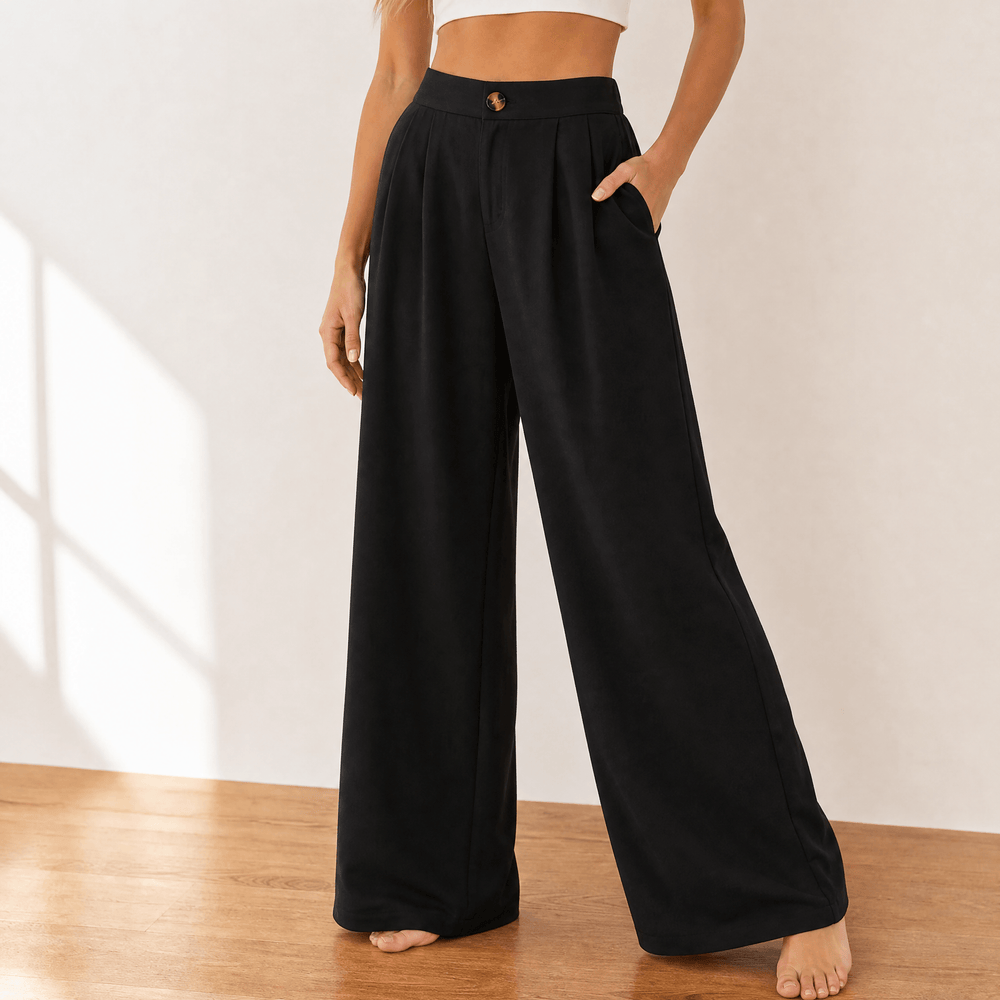 Lunavia – Women's High-Waist Wide-Leg Drape Trousers