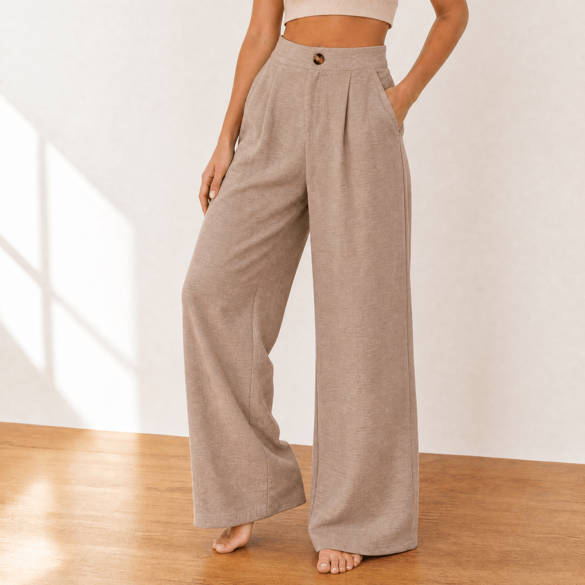 Lunavia – Women's High-Waist Wide-Leg Drape Trousers