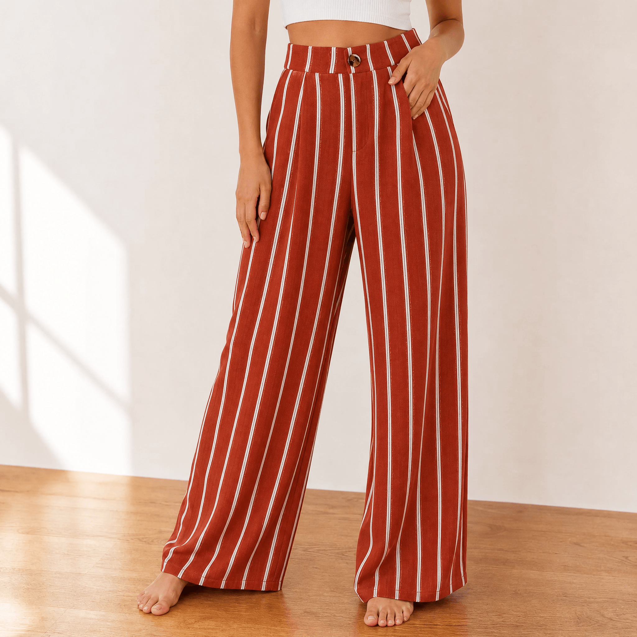 Lunavia – Women's High-Waist Wide-Leg Drape Trousers