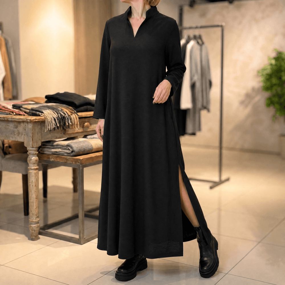 Lunavia – Women's Loose Maxi Dress with Side Slits