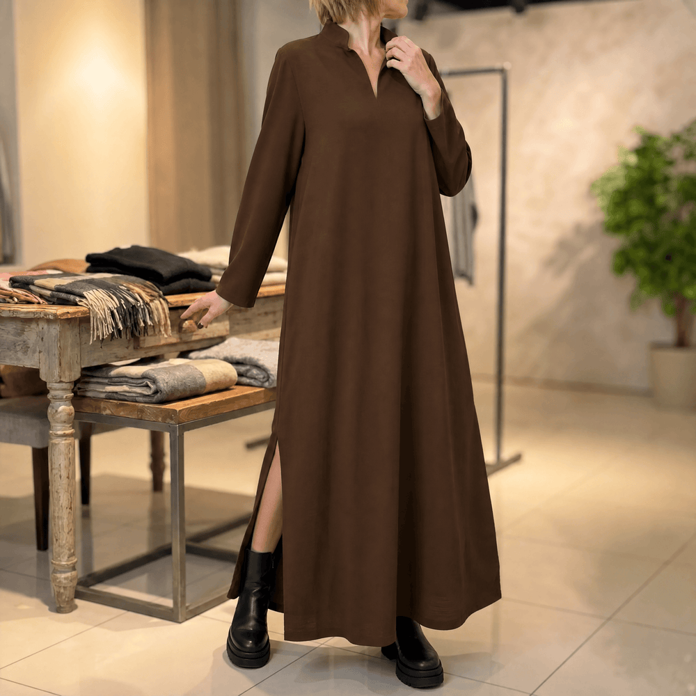 Lunavia – Women's Loose Maxi Dress with Side Slits