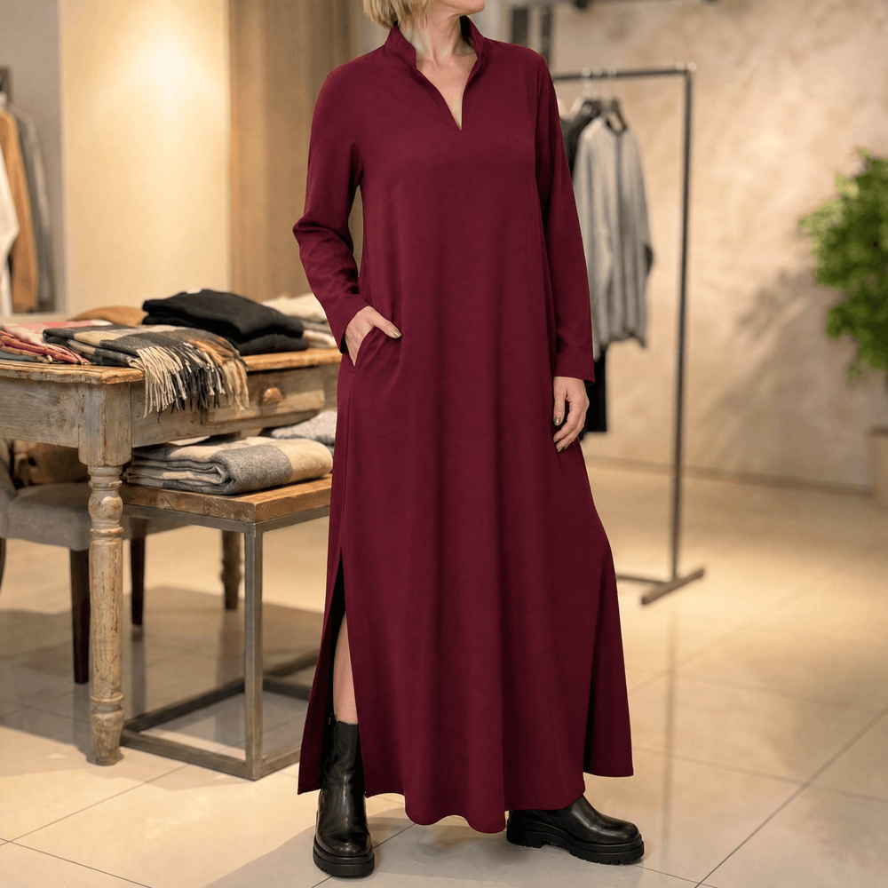 Lunavia – Women's Loose Maxi Dress with Side Slits