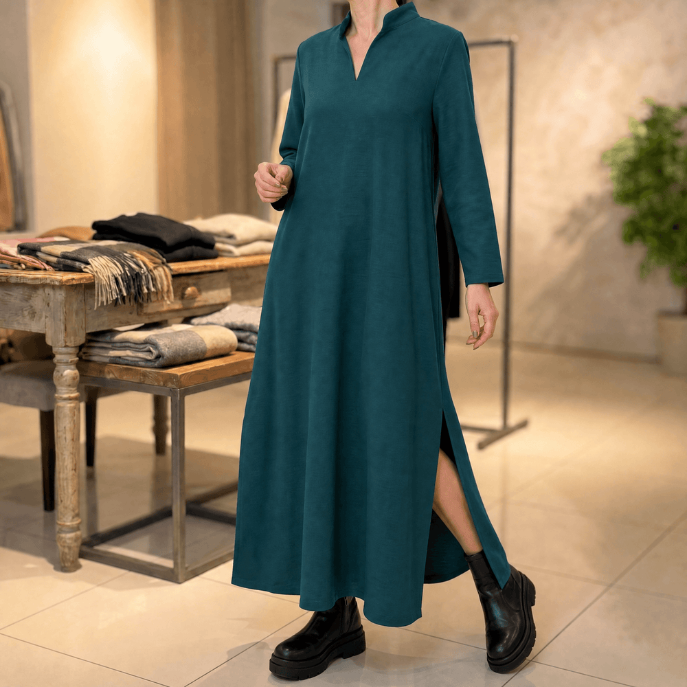 Lunavia – Women's Loose Maxi Dress with Side Slits
