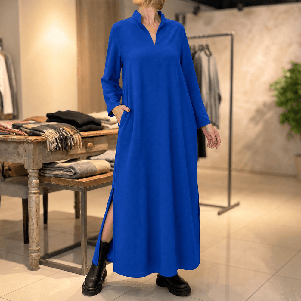 Lunavia – Women's Loose Maxi Dress with Side Slits