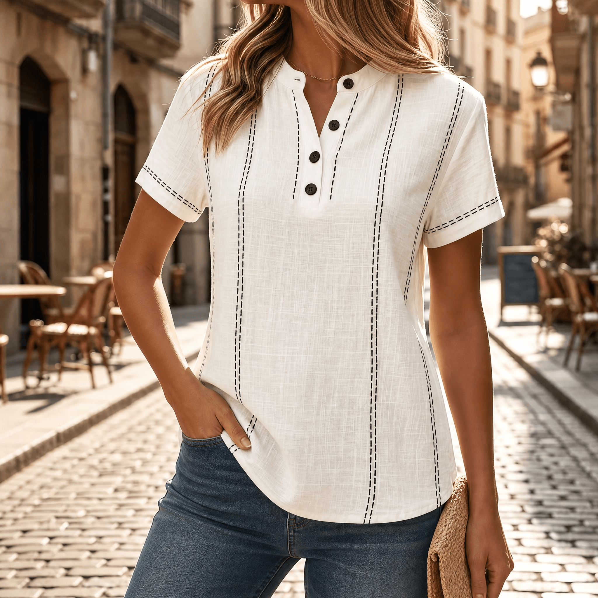 Lunavia – Women's Stitched Henley Top