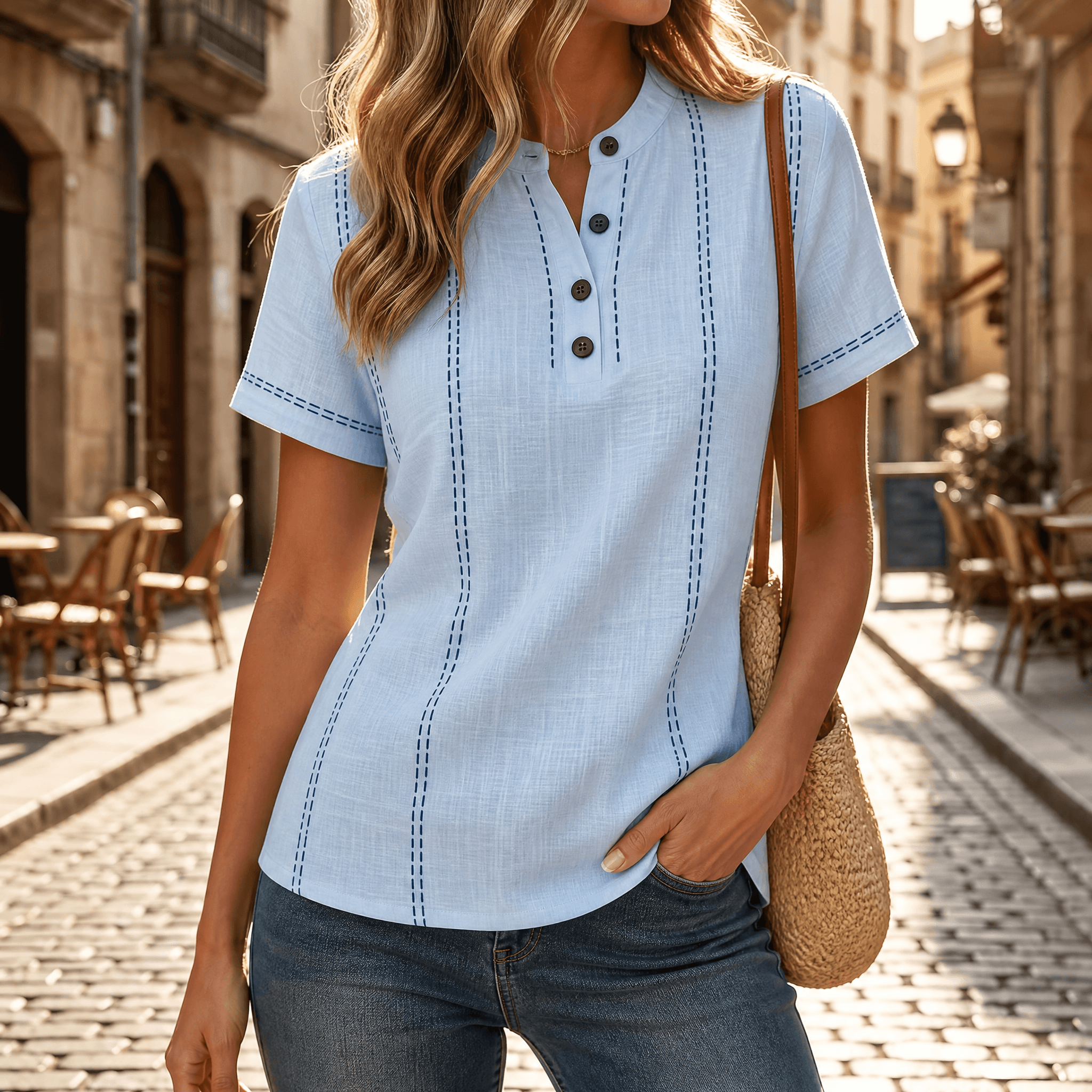 Lunavia – Women's Stitched Henley Top